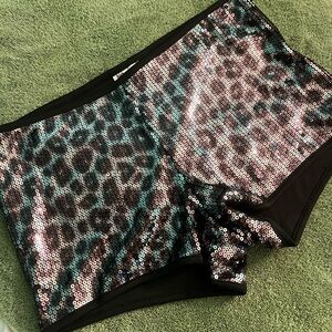 No Boundaries Black and Silver Sequin Athletic Shorts